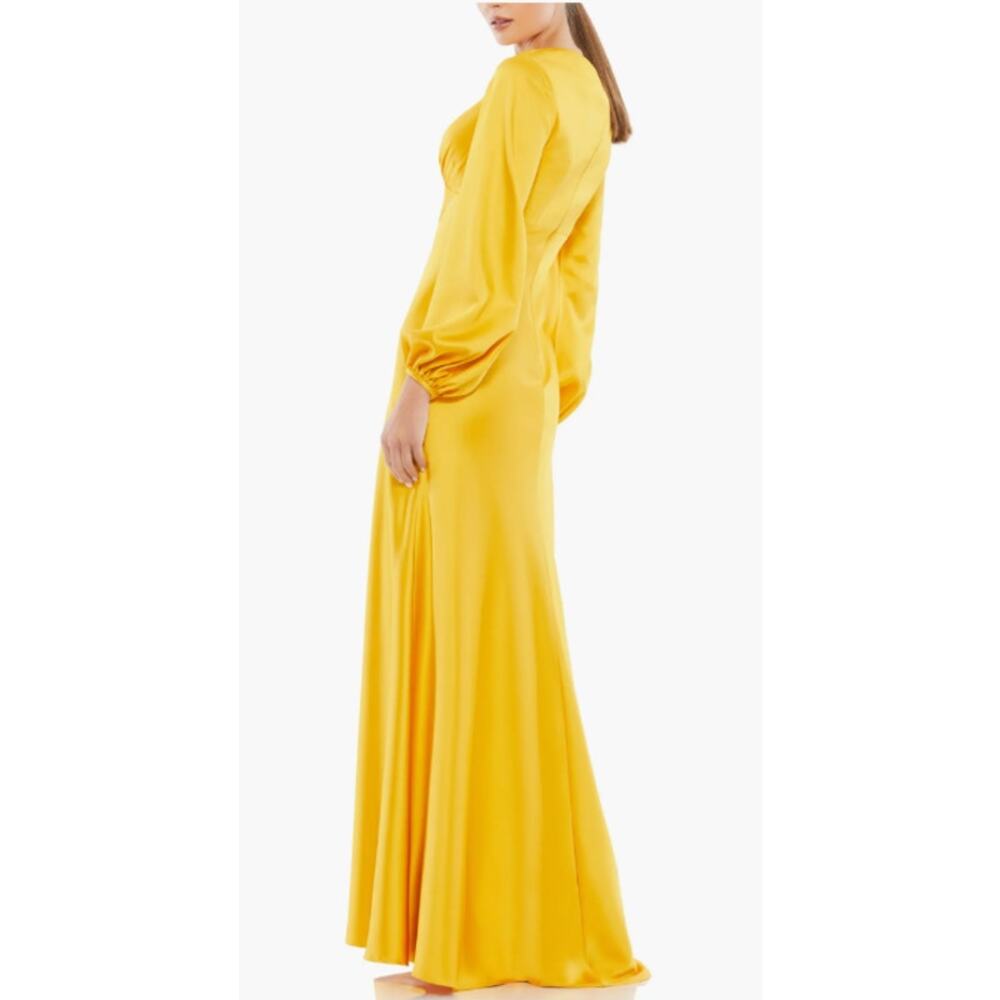Mac‎ Duggal Charmeuse Empire Waist Blouson Sleeve Gown Beauty and Beast Belle 4 - Picture 3 of 8